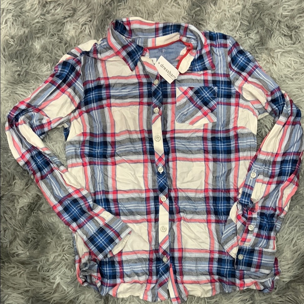 NWT button down plaid shirt